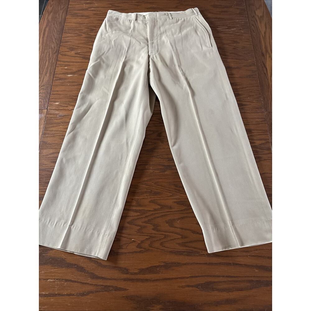 Vintage US Navy WWII Era Dress Khaki Chinos Novakoff Bros Size 32 X 27.5